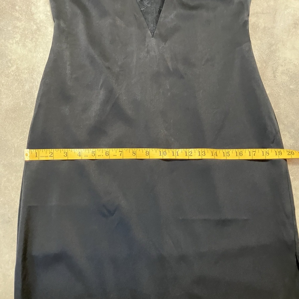 Rachel Zoe Dress Womens 8 Black Long Maxi Side Slit Sleeveless Deep Lace V Neck - Picture 4 of 12